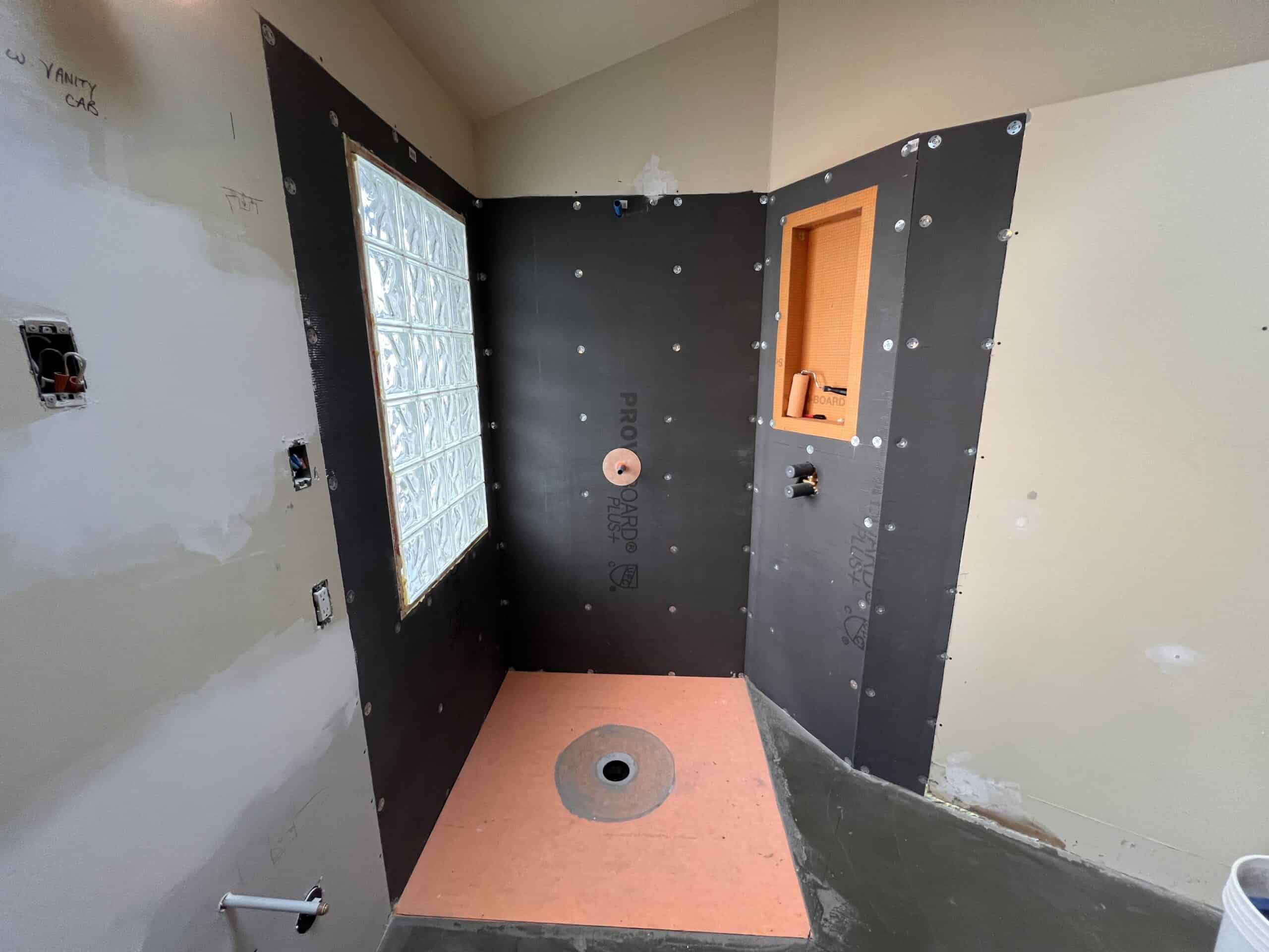 Before — tile installation in progress